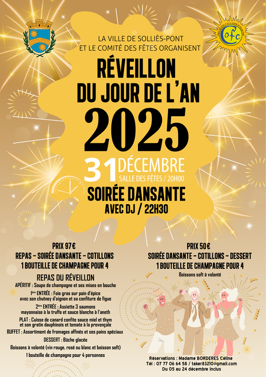 Réveillon du jour de l'an 2025 Divers Salle des fêtes