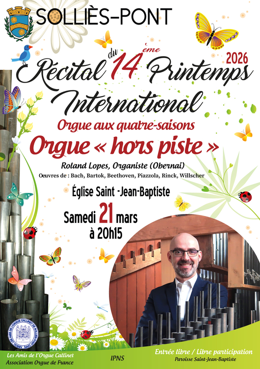 Récital du 14ème printemps international de l'orgue Culture Eglise Saint Jean-Baptiste