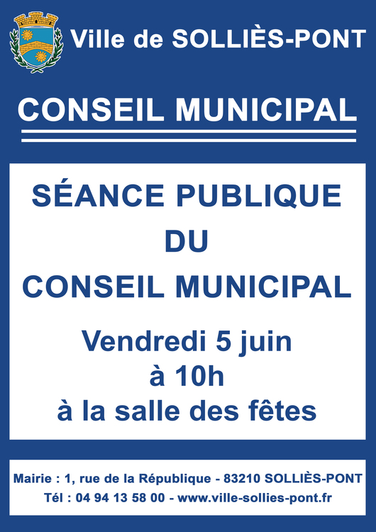 Conseil municipal Conseil municipal Salle des fêtes