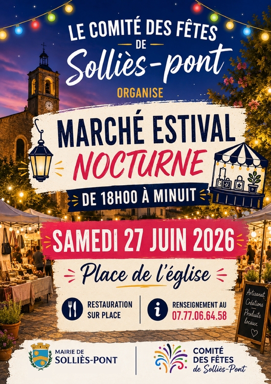 Marché estival nocturne Divers Place de l'église