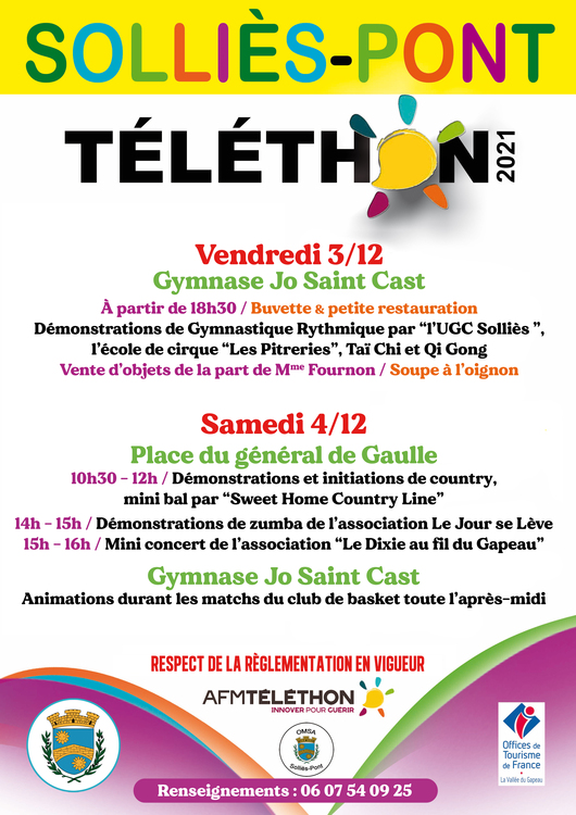Téléthon Divers Gymnase Jo St Cast / Place du général de Gaulle - Solliès-Pont