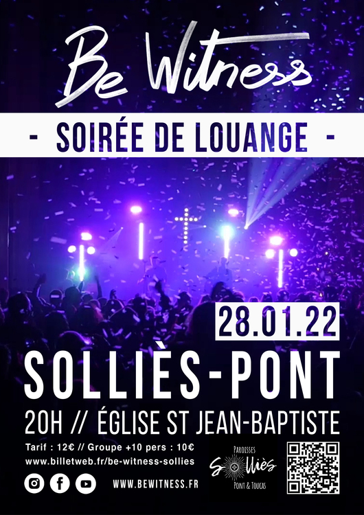 Be Witness - Soirée de louange Divers Eglise Saint Jean Baptiste - Solliès-Pont