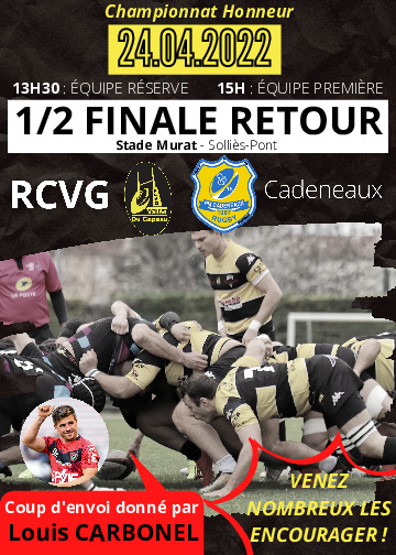 1/2 Finale retour RCVG - Cadeneaux Sport Stade Jean Murat - Solli�s-Pont