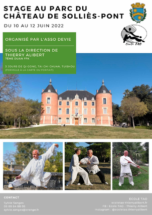 Stage de Qi Gong, Ta chi chuan, Tuishou Sport Parc du chteau - Sollis-Pont
