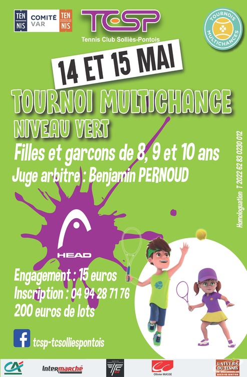 Tournoi multichance niveau vert Sport Tennis club solliès-pontois