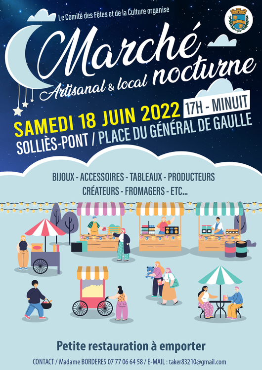 Marché artisanal et local nocturne Marché Place du général de Gaulle - Solliès-Pont