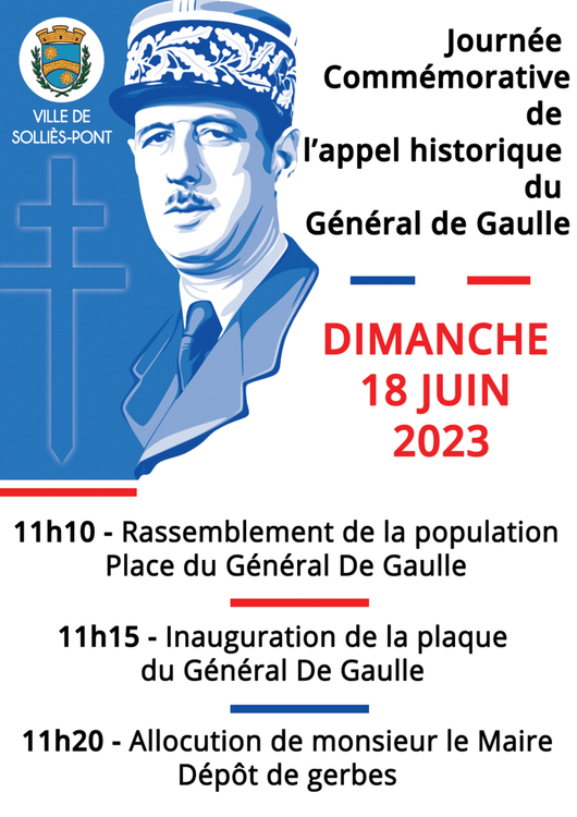 Journée commémorative de l'appel historique du général de Gaulle Patriotique Place du général de Gaulle