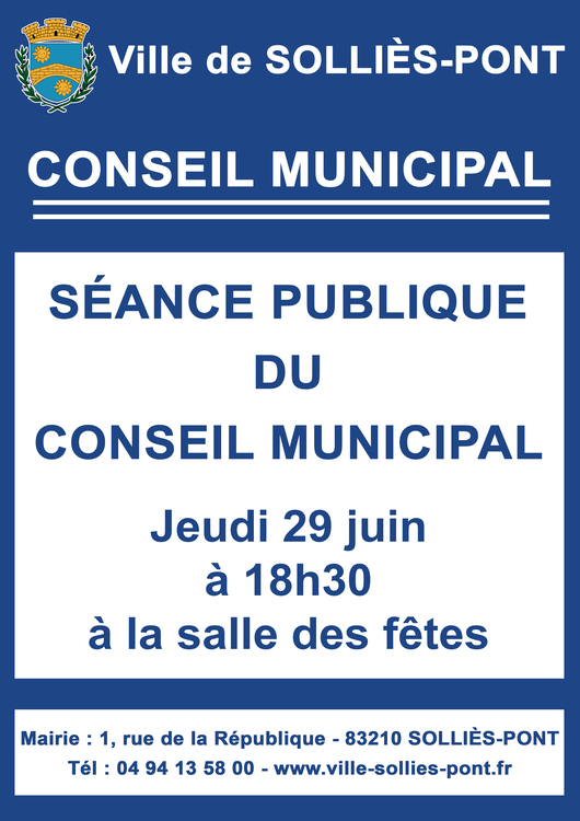 Conseil municipal Conseil municipal Salle des fêtes