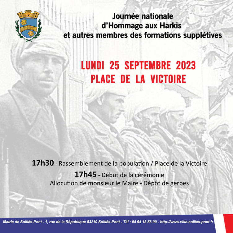 Journée nationale d'hommages aux harkis et autres membres des formations supplétives Patriotique Place de la Victoire