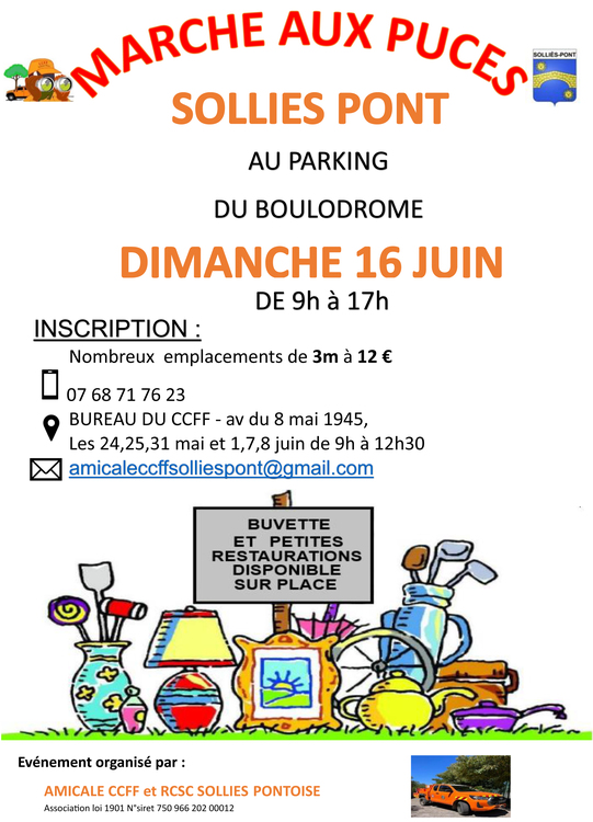 Marché aux puces CCFF Marché Parking du boulodrome