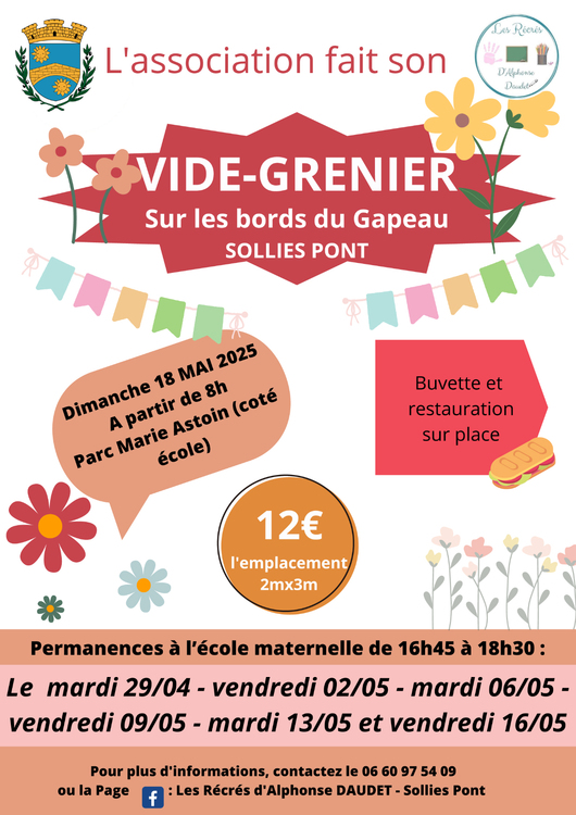 Vide-grenier Daudet Divers Sur les bords du Gapeau - Parc Marie Astoin (côté école)